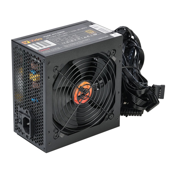 Vida 500W ATX PSU, 80 Plus Bronze, Fluid Dynamic Ultra-Quiet Fan, PCIe, Flat Black Cables
