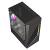 Vida Genesis Black ARGB Gaming Case w/ Glass Window, Micro ATX, 2x ARGB Fans, Front ARGB Strip