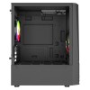 Vida Genesis Black ARGB Gaming Case w/ Glass Window, Micro ATX, 2x ARGB Fans, Front ARGB Strip