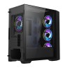 Vida Cyclone Black ARGB Gaming Case w/ Glass Window, Micro ATX, 4x ARGB Fans, Grill/Mesh Front