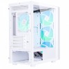 CIT Terra White Gaming Case mATX Tower 4x ARGB Fans Mesh Front and Tempered Glass Side Panel