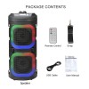 AK Premium Wireless Tower Speaker Bluetooth Sound System With RGB LED Ring Lights, FM, USB