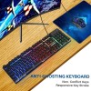 Combrite Raptor USB Keyboard And Mouse Combo Rainbow LED Backlit GKM689