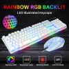 Combrite Raptor White USB Keyboard And Mouse Combo Rainbow LED Backlit GKM689