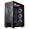 CiT Air Max Airflow Black ATX Gaming Case with Mesh Front and Tempered Glass Side Panel with 6 x ARGB Fans and 6-Port Hub