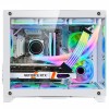 CiT Concept White MATX Gaming Cube PC Case with Tempered Glass Panels 3 LED Fans