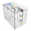 CiT Eclipse White Micro-ATX Gaming Case With Three-Sided Tempered Glass and LED Strip With 3 x 120mm ARGB Fans