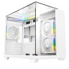 CiT Eclipse White Micro-ATX Gaming Case With Three-Sided Tempered Glass and LED Strip With 3 x 120mm ARGB Fans