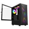 CiT Falcon Black ATX Mesh PC Gaming Case with 6 x 120mm ARGB Fans Included With Hinged Tempered Glass Side Panel