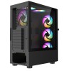 CiT Falcon Black ATX Mesh PC Gaming Case with 6 x 120mm ARGB Fans Included With Hinged Tempered Glass Side Panel