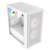 CIT Level 4 White Micro ATX Gaming PC Case Mesh Front Glass Side 3xARGB Fans