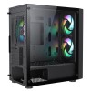 CiT Meta Black Micro-ATX Mesh PC Gaming Case with 2 x 140mm and 1 x 120mm ARGB Fans Included With Tempered Glass Side Panel