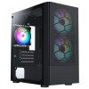 CiT Meta Black Micro-ATX Mesh PC Gaming Case with 2 x 140mm and 1 x 120mm ARGB Fans Included With Tempered Glass Side Panel