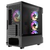 CiT Tsunami Black Micro-ATX Gaming Case With 4 x 120mm ARGB Fans and Tempered Glass Panels With 30 Percent Tint