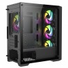 CIT Vento Black Gaming MATX Case Meshed Front 4x ARGB Fans Tempered Glass Side Panel