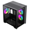 GameMax Infinity Mini Cube Micro ATX PC Black Gaming Case With Tempered Glass Side Panel 3x ARGB Fans