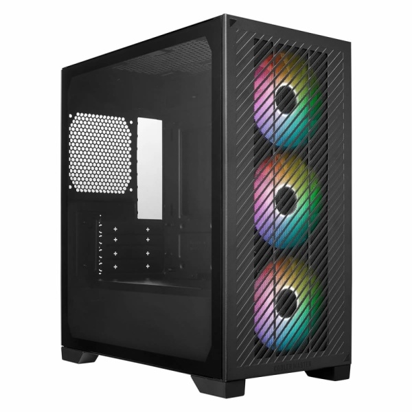 Cooler Master Elite 301 Gaming Case w/ Glass Side, Micro ATX, 3x ARGB Fans, PSU Shroud, Intake Grill, USB-C, Black