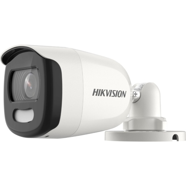 Hikvision 5MP ColorVu Bullet Camera 2.8mm Lens Wired BNC Colour Night Vision - White DS-2CE10HFT-F28