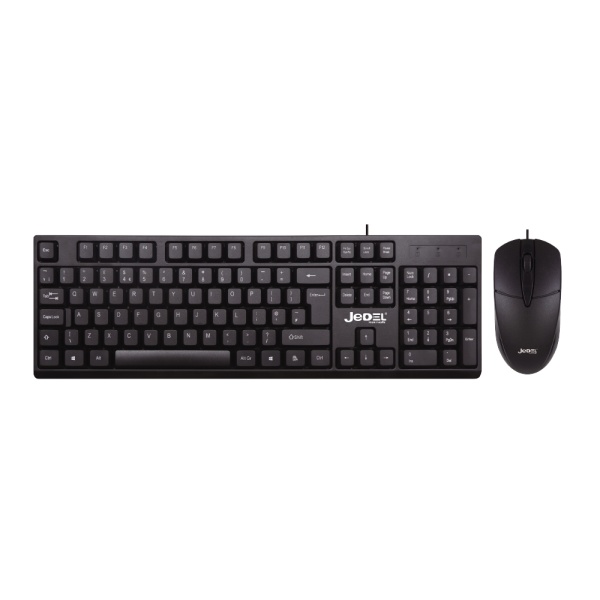 Jedel G13 Standard USB Wired Keyboard And Optical Mouse Set UK layout Black