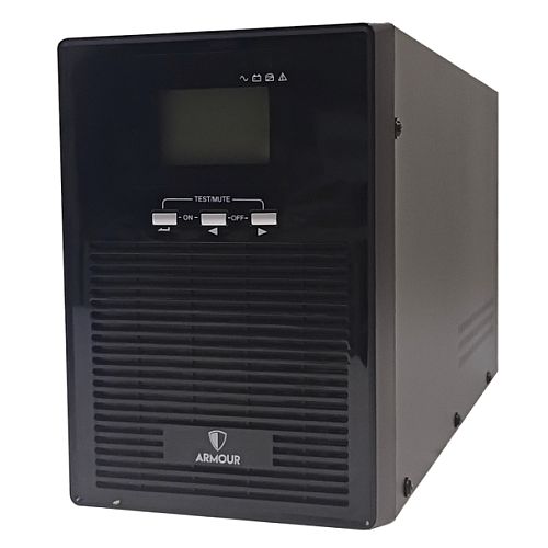 VIDA Armour 2000VA UPS, 1600W, LCD Display, 2x UK Plug, 2x RJ45, 3x IEC, USB, Brown Box