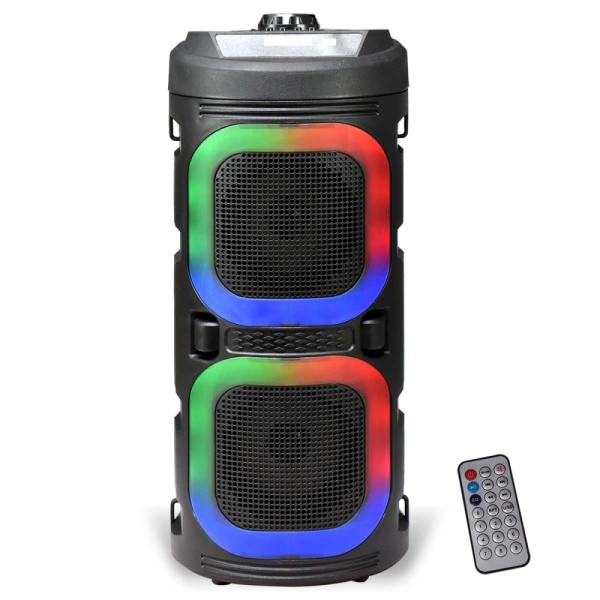 AK Premium Wireless Tower Speaker Bluetooth Sound System With RGB LED Ring Lights, FM, USB
