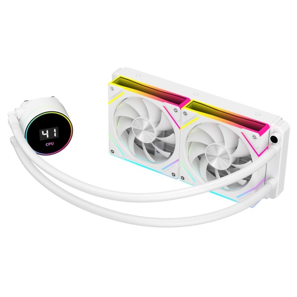 CIT PRO Glacier 240mm ARGB AIO Water Cooler Liquid Cooling System Kit White With Temperature Display