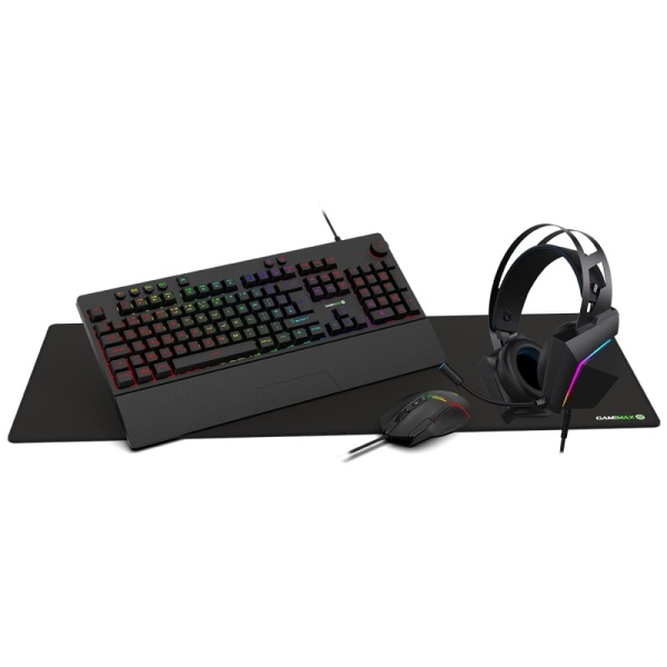 GameMax Pulse 4-in-1 Pro Keyboard Mouse Headset Mouse Pad Combo Kit