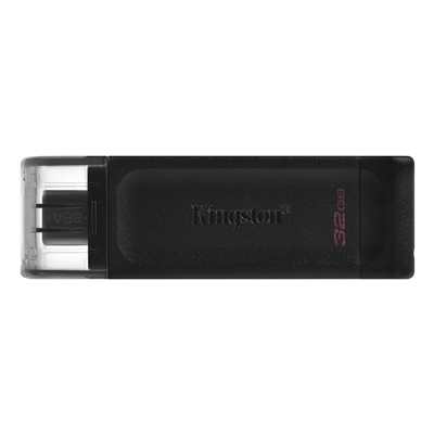 Kingston DT70/32 GB DataTraveler 32 GB USB Flash Drive, USB 3.2,  USB-C, Gen1, 80MB/s, Cap Design, Black, Retail.