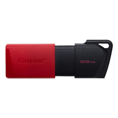 Kingston DataTraveler ExodiaM DTXM/128 GB USB Flash Drive, 128 GB, USB 3.2, Red / Black, Moving Cap Design