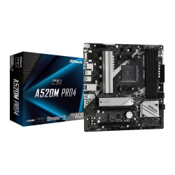 Asrock A520M PRO4, AMD A520, AM4, Micro ATX, 2 DDR4, VGA, HDMI, DP, M.2