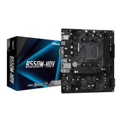 Asrock B550M-HDV, AMD B550, AM4, Micro ATX, 2 DDR4, VGA, DVI, HDMI, PCIe4, M.2