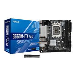 Asrock B660M-ITX/AC, Intel B660, 1700, Mini ITX, 2 DDR4, HDMI, DP, Wi-Fi, PCIe4, 1x M.2