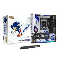 Asrock B760M PG SONIC WIFI, Intel B760, 1700, Micro ATX, 4 DDR5, HDMI, DP, eDP, Wi-Fi 6E, 2.5G LAN, PCIe5, 3x M.2, RGB, Animated Sonic Ring