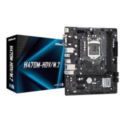 Asrock H470M-HDV/M.2, Intel H470, 1200, Micro ATX, 2 DDR4, VGA, DVI, HDMI, M.2