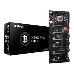 Asrock H510 PRO BTC+ Mining Board, Intel H510, 1200, 6x PCIe 3.0 x16, 1 Mining Port, 3x 24-pin ATX, HDMI, M.2