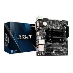 Asrock J4125-ITX, Integrated Intel Quad-Core J4125, Mini ITX, DDR4 SODIMM, VGA, DVI, HDMI