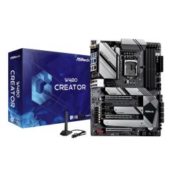 Asrock W480 CREATOR, Intel W480, 1200 (Xeon W CPUs), ATX, HDMI, XFire, Thunderbolt3, AX Wi-Fi, 10GB & 2.5GB LAN, M.2