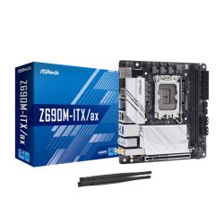 Asrock Z690M-ITX/AX, Intel Z690, 1700, Mini ITX, 2 DDR4, HDMI, DP, Wi-Fi, 2.5GB LAN, PCIe5, 2x M.2