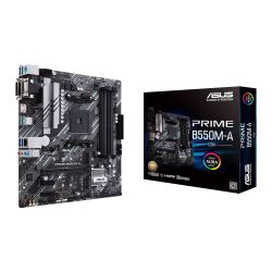 Asus PRIME B550M-A/CSM - Corporate Stable Model, AMD B550, AM4, Micro ATX, 4 DDR4, VGA, DVI, HDMI, PCIe4, 2x M.2