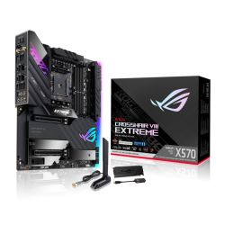 Asus ROG CROSSHAIR VIII EXTREME, AMD X570, AM4, EATX, 4 DDR4, 2 DP, SLI, Wi-Fi, 2.5G & 10G LAN, PD 3.0 60W, RGB Lighting, 5x M.2