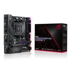 Asus ROG CROSSHAIR VIII IMPACT, AMD X570, AM4, Mini DTX, Wi-Fi, 2 x M.2 + SO-DIMM.2 Card (Dual M.2), RGB Lighting