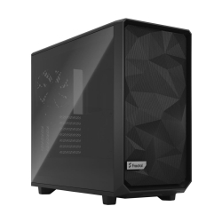 Fractal Design Meshify 2 (Black TG) Gaming Case w/ Light Tint Glass Window, E-ATX, Angular Mesh Front, 3 Fans, Fan Hub, Detachable Front Filter, USB-C