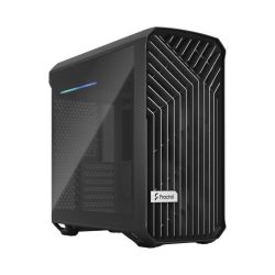 Fractal Design Torrent Compact (Dark TG) Gaming Case w/ Dark Tint Glass Window, E-ATX, 2 Fans, Fan Hub, RGB Strip on PSU Shroud, Front Grille, USB-C