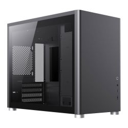 GameMax Spark Black Gaming Cube Case w/ 2x Tempered Glass Windows, Micro ATX, Vertical Airflow, No Fans inc., USB-C, 400mm GPU Support