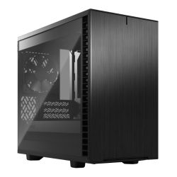 Fractal Design Define 7 Nano (Black TG) Gaming Case w/ Light Tint Glass Window, Mini ITX, 2 Fans, Sound Dampening, Ventilated PSU Shroud, USB-C, 306 mm GPU Support