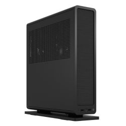 Fractal Design Ridge (Black) SFF Console-Type Case, Mini ITX, Requires SFX/SFX-L PSU, 2 Fans, PCIe 3.0 Riser Card, USB-C, Horizontal/Vertical Orientation