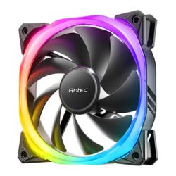 Antec Fusion 12cm PWM ARGB Case Fan, Hydraulic Bearing, 16 LEDs, Anti-Vibration, Up to 2000 RPM, Black