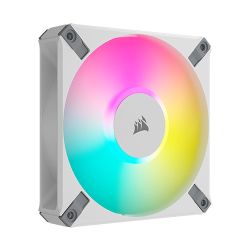 Corsair iCUE AF120 RGB ELITE 12cm PWM Case Fan, 8 ARGB LEDs, FDM Bearing, 550-2100 RPM, White, Single Fan Expansion Pack