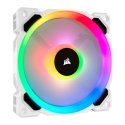 Corsair LL120 12cm PWM RGB Case Fan, 16 LED RGB Dual Light Loop, Hydraulic Bearing, White, Single Fan Expansion Pack