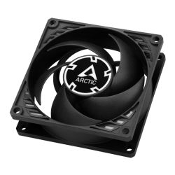 Arctic P8 Temperature Controlled 8cm Case Fan, Black, Pressure-optimised, Fluid Dynamic, 500-3000 RPM